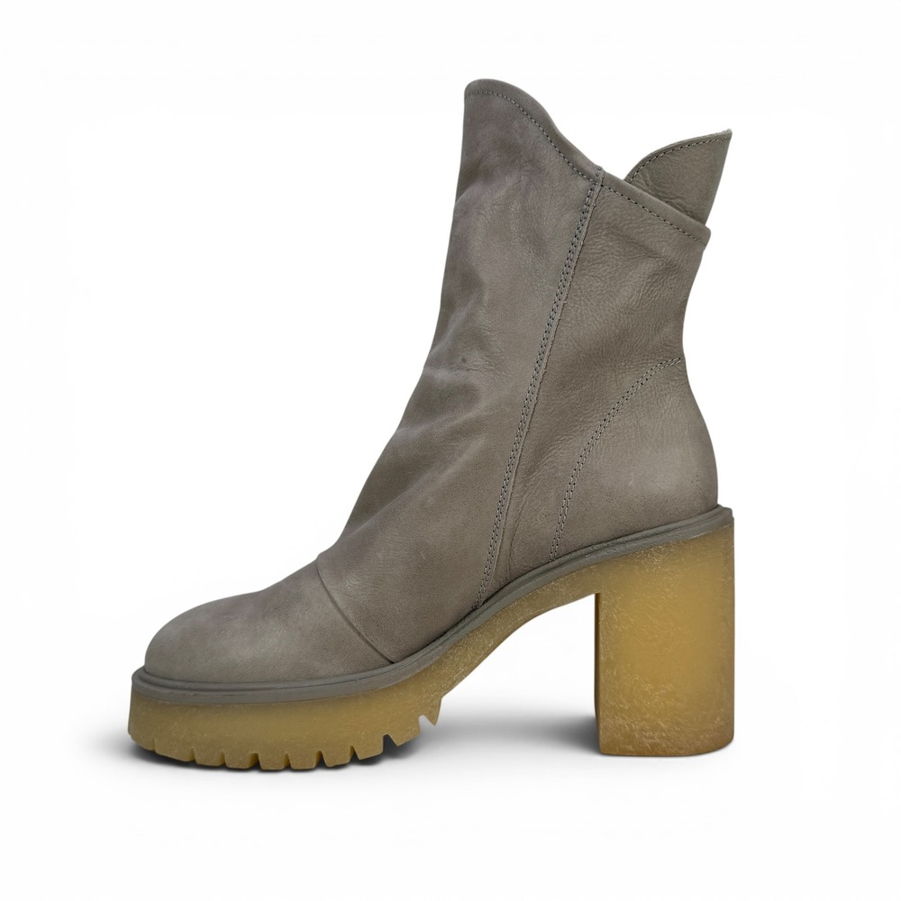 Free People Jack Zip Ankle Boots Womens 7.5 EU 38 Nickel Leather Platform Lug - Picture 3 of 14